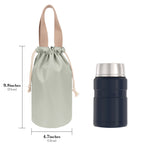 Linkidea Insulated Food Jar Storage Bag, Portable Drawstring Wrap with Hand Strap, Lunch Box Carrier for Food Can, Compatible with Thermos 24 oz & Simple Modern 16 oz & Stanley 18 oz (Green)