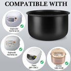 Linkidea Rice Cooker Aluminum Inner Pot Compatible with Tiger JBV-10CU, Zojirushi NS-WAC10, NS-TGC10, NS-WXC10, AROMA ARC-6106, Dishwasher Safe, Replacement Bowl