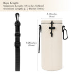 Linkidea Neoprene Water Bottle Carrier with Strap Compatible with YETI Rambler Bottle 18oz/26oz, Yonder 25oz, Insulated Waterbottle Sling Bag with Shoulder Strap, Off White