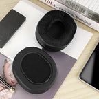 Linkidea Hybrid Velour Replacement Ear Pads for Audio-Technica ATH-M50X, M50XBT2, M40X, M70X and MSR7, Extra Thick Memory Foam Ear Cushions, Black