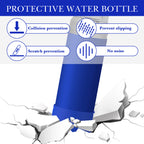 Linkidea 2 Pack Water Bottle Boot Compatible with Stanley Quick Flip GO 36oz, Silicone Waterbottle Bottom Bumper Protector (Navy Blue)