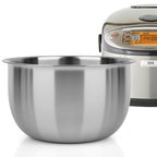 Linkidea Rice Cooker Stainless Steel Inner Pot Compatible with Zojirushi NP-HCC10XH, NS-ZCC10, NP-HBQ10, NP-HBF10, NS-ZAH10, NP-HBH10C, NP-HLH10, Dishwasher Safe, No Coating Replacement Bowl