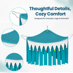 Corner Fleece Hideout Hammock for Small Animals, Cozy Hanging Cage Bed with Tassel Curtain, Soft Habitat Shelter with 3 Metal Hooks for Guinea Pigs, Rabbits, Rats, Ferrets, Chinchillas