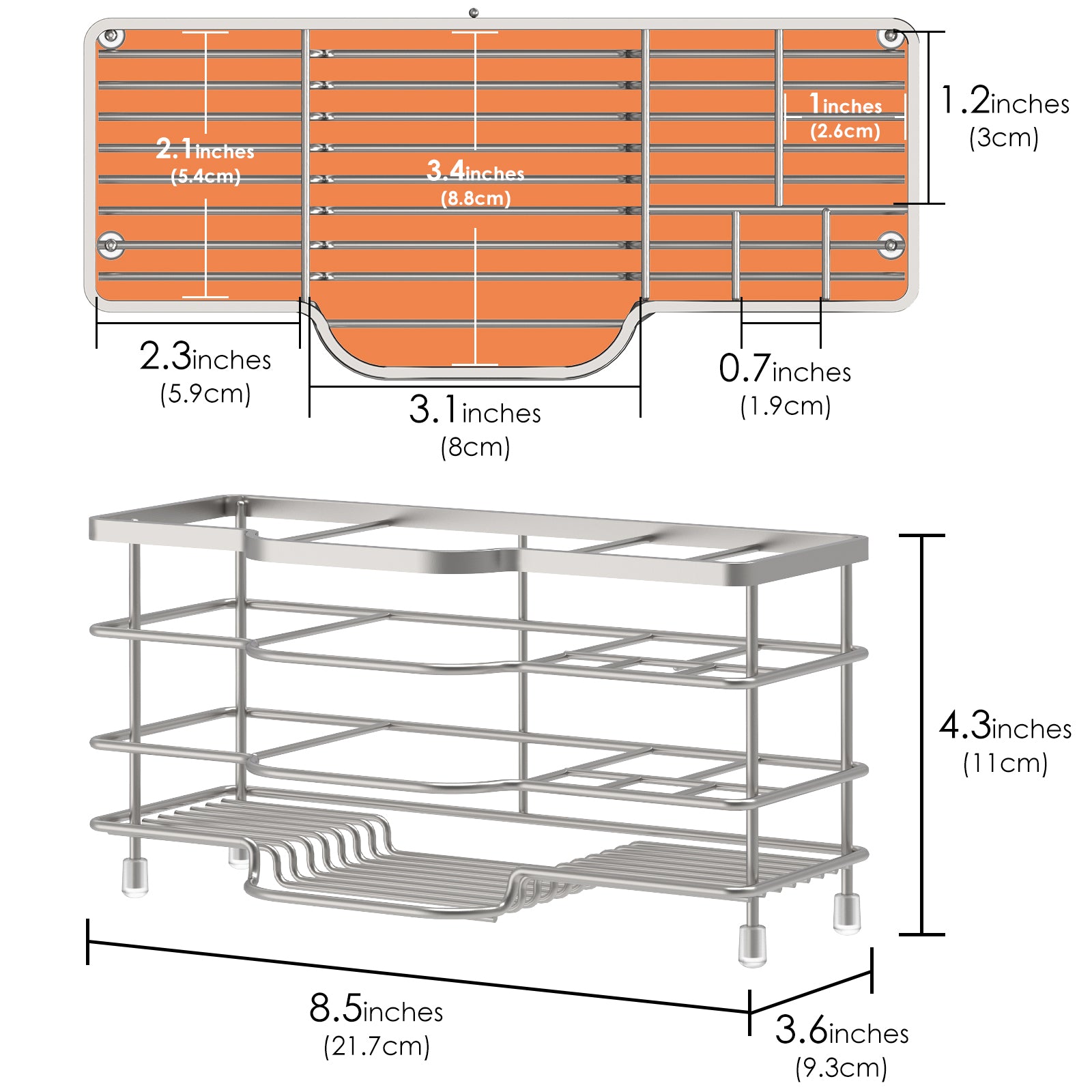 Linkidea Stainless Steel Electric Toothbrush Stand for Shower Bathroom, Wall Mounted Tooth Brush Holder, 7 Slots Multifunctional Organizer for Razor, Shaver, Comb