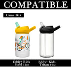 Linkidea Water Bottle Sleeve Compatible with CamelBak Eddy+ Tritan 14oz, Steel 12oz Kids Bottle, Waterbottle Holder Bag with Name Tag, Black