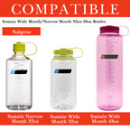 Linkidea 2 Pack Water Bottle Boot Compatible with Nalgene Sustain Wide Mouth 32oz/48oz, Narrow Mouth 32oz, Silicone Anti-Slip Bottle Bottom Bumper Protector (Red)