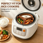 Linkidea 3-Compartment Silicone Rice Cooker Divider Insert Compatible with Zojirushi NL-AAC10, NS-TSC10, NS-WPC-10, NS-WAC10, Partition Tray for Separate Cooking, Dishwasher Safe