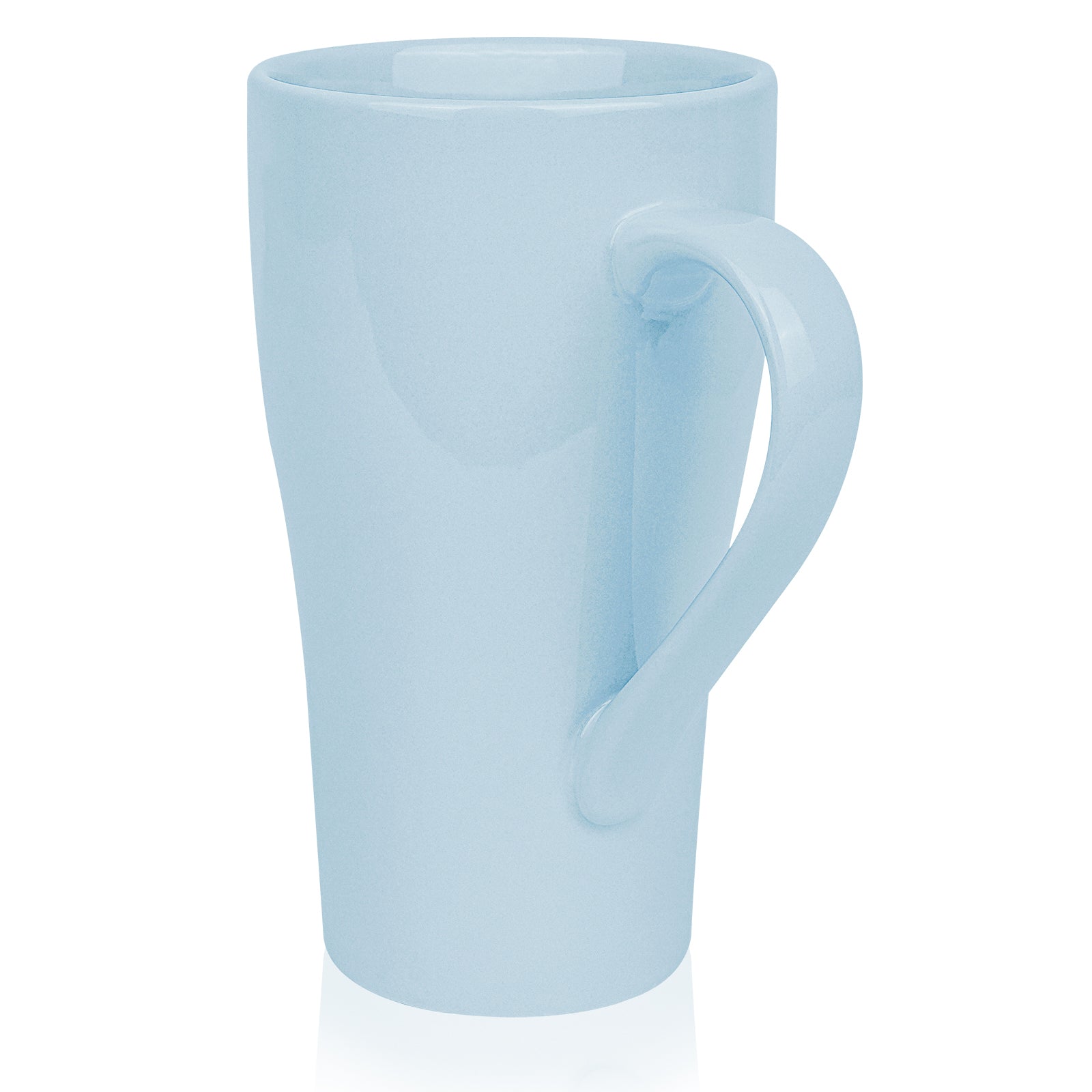 Linkidea 17oz Ceramic Coffee Mug with Handle, Large Colored Coffee Cup, Teacups Large Capacity Drinking Cups for Camping, Travel & Office, Microwave and Dishwasher Safe, Blue