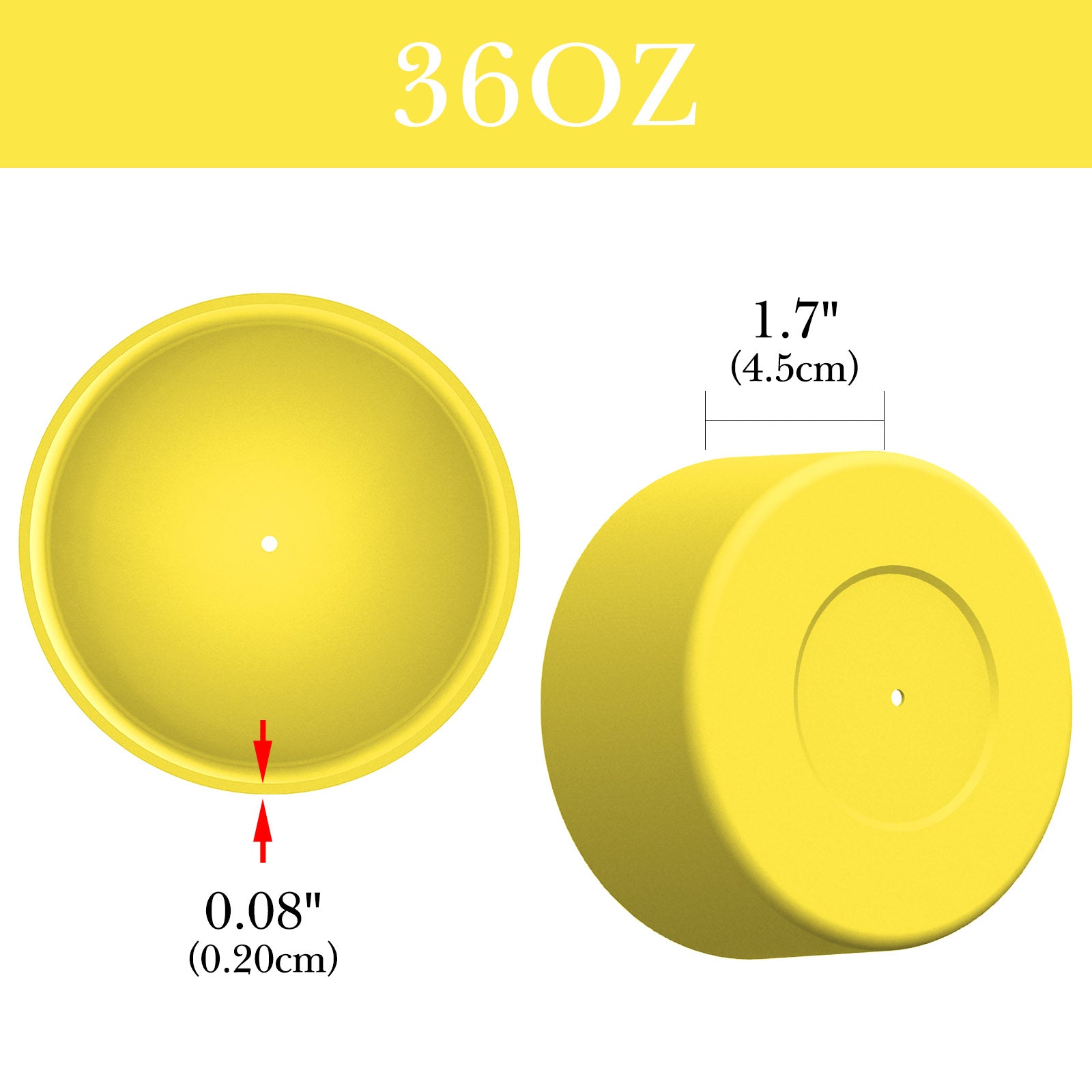 Linkidea 2 Pack Water Bottle Boot Compatible with Stanley Quick Flip GO 36oz, Silicone Waterbottle Bottom Bumper Protector (Yellow)