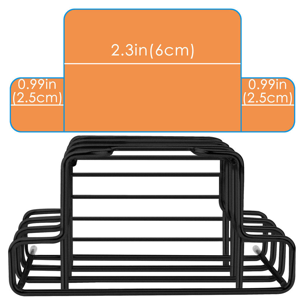 Linkidea 2 Packs Wall Mount Toothbrush Holder for Bathroom, Stainless Steel Tooth Brush Stand for Electric Toothbrush, Razor, Toothpaste, Self Adhesive Countertop 3 Slots Organizer (Black)