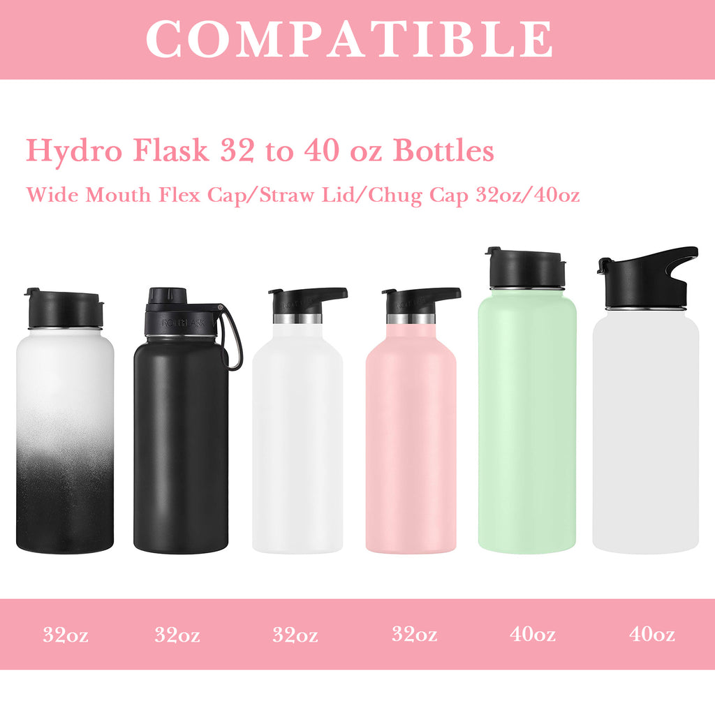 Linkidea Water Bottle Boot Compatible with IRON °FLASK Wide Mouth 32oz/40oz, Narrow Mouth 32oz, Silicone Bottle Bottom Sleeve Cover Protector, Bottle Bumper (Light Pink / 2 Pack)