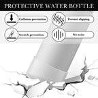 Linkidea 2 Pack Water Bottle Boot Compatible with Owala FreeSip 32oz, Twist 32oz, Silicone Anti-Slip Bottle Bottom Bumper Protector (Clear White)
