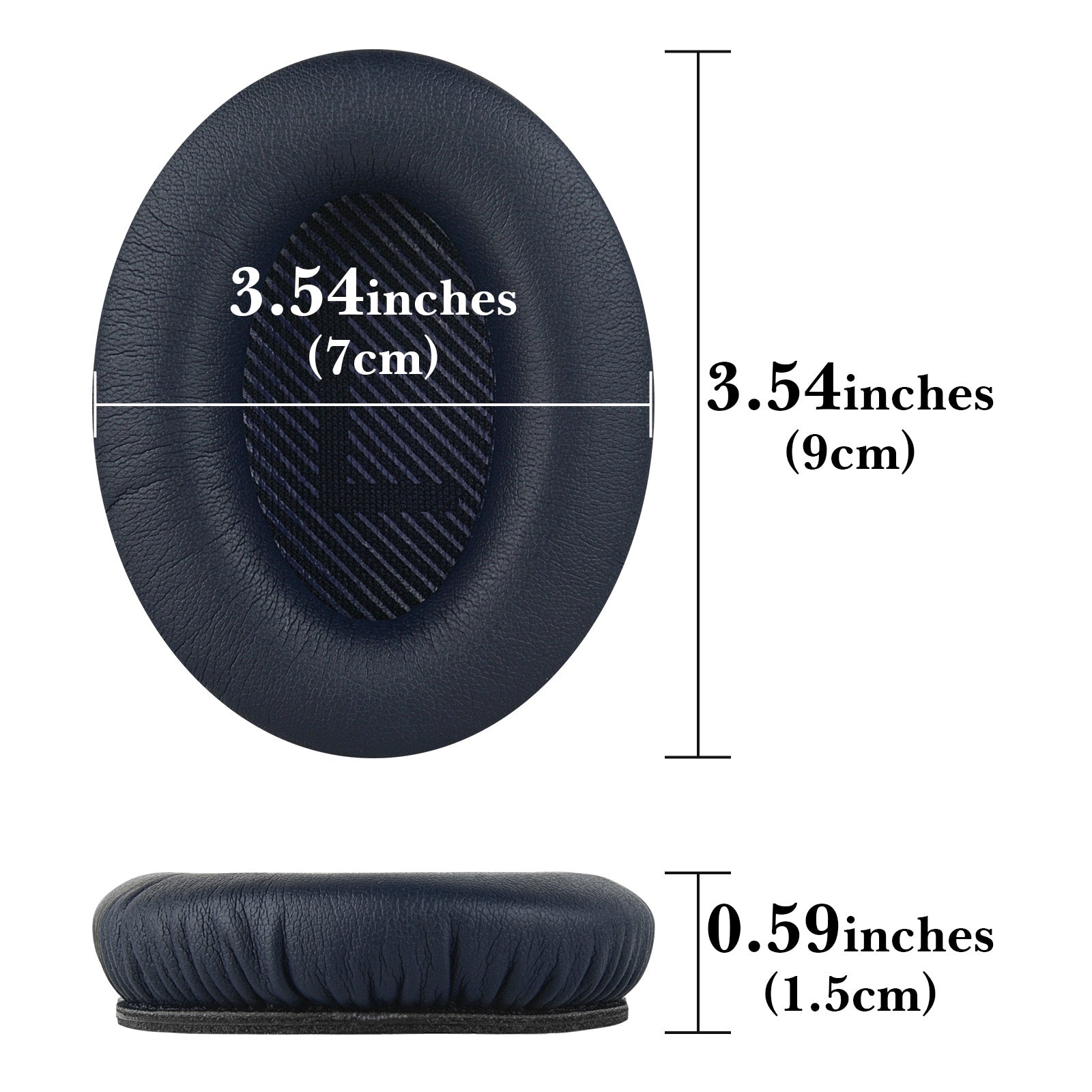 Ear Pads for Bose QC45/QC35/QC35 ii/QC25/QC15, AE2/AE2i/AE2w SoundTrue SoundLink Around-Ear Headphones, Headset Earpads (Protein Leather / Midnight Blue)