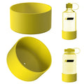 Linkidea 2 Pack Water Bottle Boot Compatible with Nalgene Sustain Wide Mouth 32oz/48oz, Narrow Mouth 32oz, Silicone Anti-Slip Bottle Bottom Bumper Protector (Yellow)