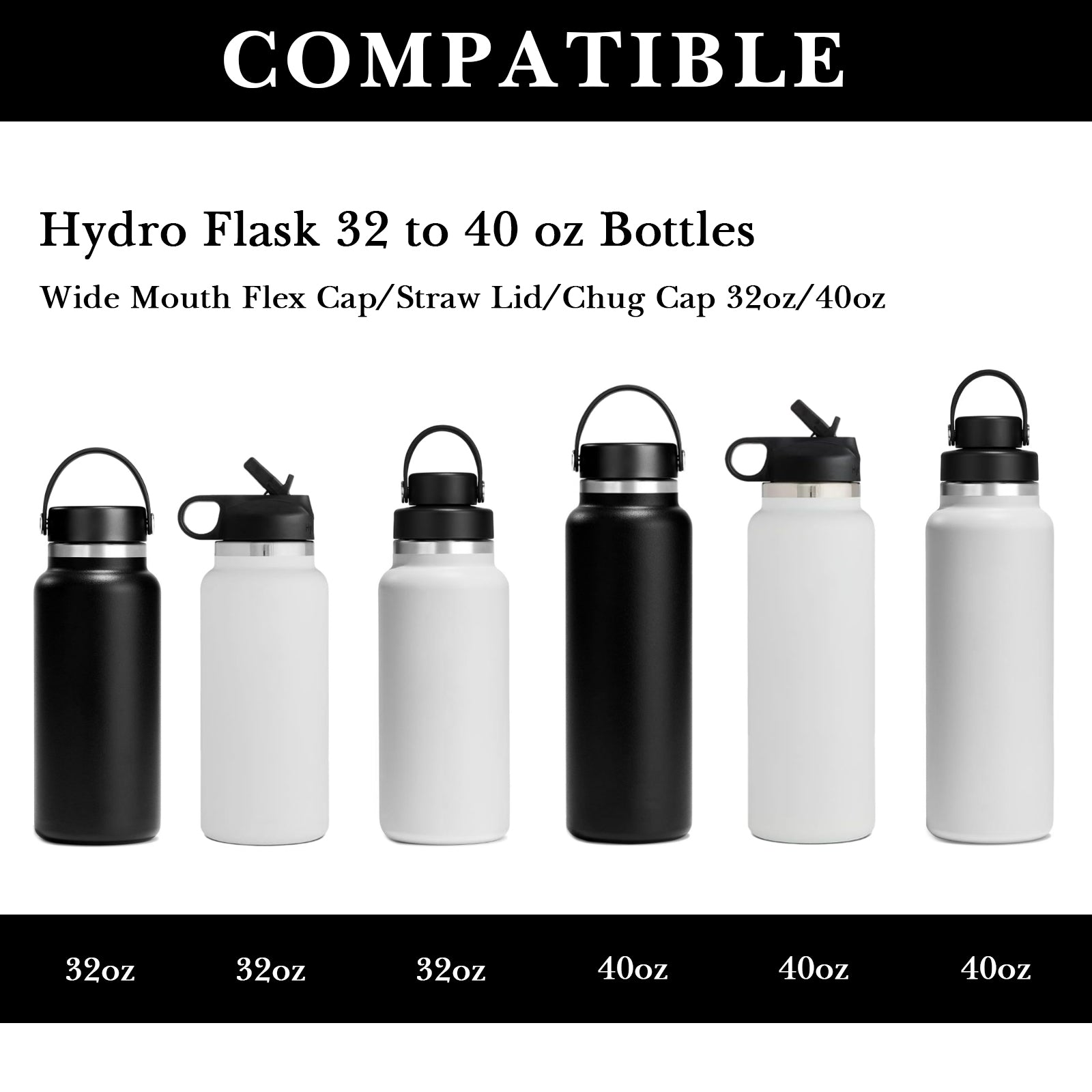 Linkidea 6 Pack Water Bottle Bottom Pad Compatible with Hydro Flask Wide Mouth 32oz/40oz, Silicone Waterbottle Bottom Silencer, Protective Anti-Slip Rubber Bottom Protector