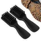 Linkidea Shoe Cleaning Brush Set of 2 with Built-in Dirt Scraper, Stiff Bristle Shoe Brush with Ergonomic Handle, Multi-Purpose Cleaning Brush for Sneakers, Boots, Leather and Household Use