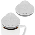 Linkidea 2 Pack Silicone Coffee Mug Lid for 3"(76mm) to 3.4"(86mm) Inside Diameter Mugs, Splash Resistant Replacement Mug Lid for Home, Office, Travel, Dishwasher-Safe (Grey)