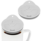 Linkidea 2 Pack Silicone Coffee Mug Lid for 3"(76mm) to 3.4"(86mm) Inside Diameter Mugs, Splash Resistant Replacement Mug Lid for Home, Office, Travel, Dishwasher-Safe (Grey)