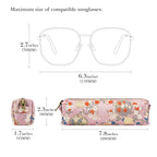 Extra Large Sunglasses Case, Protective Eyewear Storage Organizer Pouch Soft Bag Compatible with MOLSION MS3000 MS5060 MS3052 Persol PO3171S PO3166S PO3352S (Cotton-Linen, Pink)