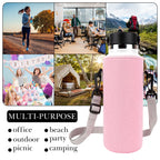 Linkidea Water Bottle Carrier with Strap Compatible with Simple Modern Summit Collection 40oz, Hydro Flask Wide Mouth, Waterbottle Sling Bag Holder with Shoulder Strap (Pink)