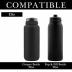 Linkidea 2 Pack Water Bottle Boot Compatible with Ello Cooper / Pop & Fill Bottle 32oz, Silicone Anti-Slip Bottle Bottom Sleeve Bumper Protector (Black)