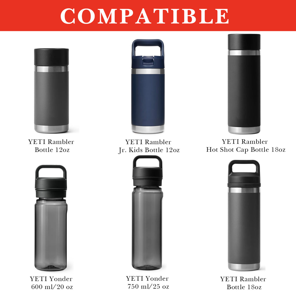 Linkidea 2 Pack Water Bottle Boot Compatible with YETI Rambler Jr. Kids 12oz, Rambler Bottle 12oz/18oz, Yonder 20oz, Silicone Anti-Slip Bottle Bottom Bumper Protector (Red)