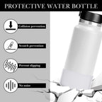 Linkidea Water Bottle Boot Compatible with Hydro Flask Wide Mouth Flex Cap/Straw Lid/Chug Cap 32oz/40oz, Silicone Bottle Bottom Sleeve Cover Protector, Bottle Bumper (Clear / 2 Pack)