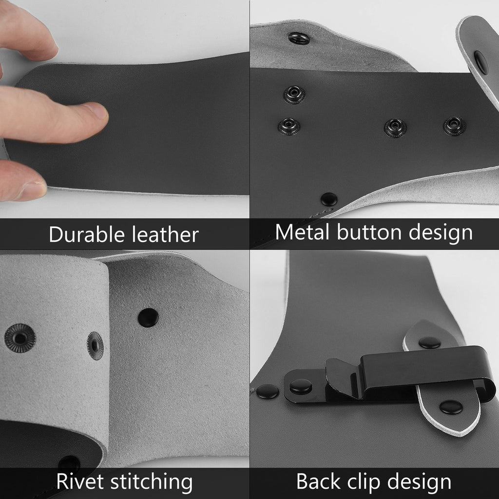 Linkidea Vegan Leather Axe Sheath Hatchet Cover with Belt Clip, Protective Guard Scabbard Fits Axes up to 5.9" Blade Width (Black)