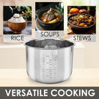 Linkidea Rice Cooker Stainless Steel Inner Pot Compatible with Instant Pot Model PPC770, PPC771, Dishwasher Safe, No Coating Replacement Bowl