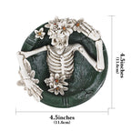 Linkidea 4.5-Inch Diameter Gothic Skull Ashtray with Floral Design, Durable Resin Cigarette Rest for Halloween Decoration & Gothic Home Decor, Smoking Accessory Gift for Smokers
