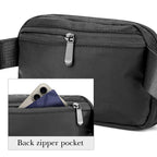 Extra Long Strap Fanny Pack, 60 Inch Max Adjustable Plus Size Crossbody Bag, Extended Length Waist Bag, Everywhere Belt Bag 1L, Black