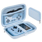 Linkidea Handheld Game Console Carrying Case, Protective Travel Retro Mini Game Player Box for Charging Cable, Earpods, Batteries and Accessories (Blue)