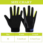 Linkidea Kids Winter Running Gloves, Adjustable Compression Gloves with Anti-Slip Grip Fits Kids Youth, Breathable Soccer Accessories Compatible Touchscreen (Green, M)