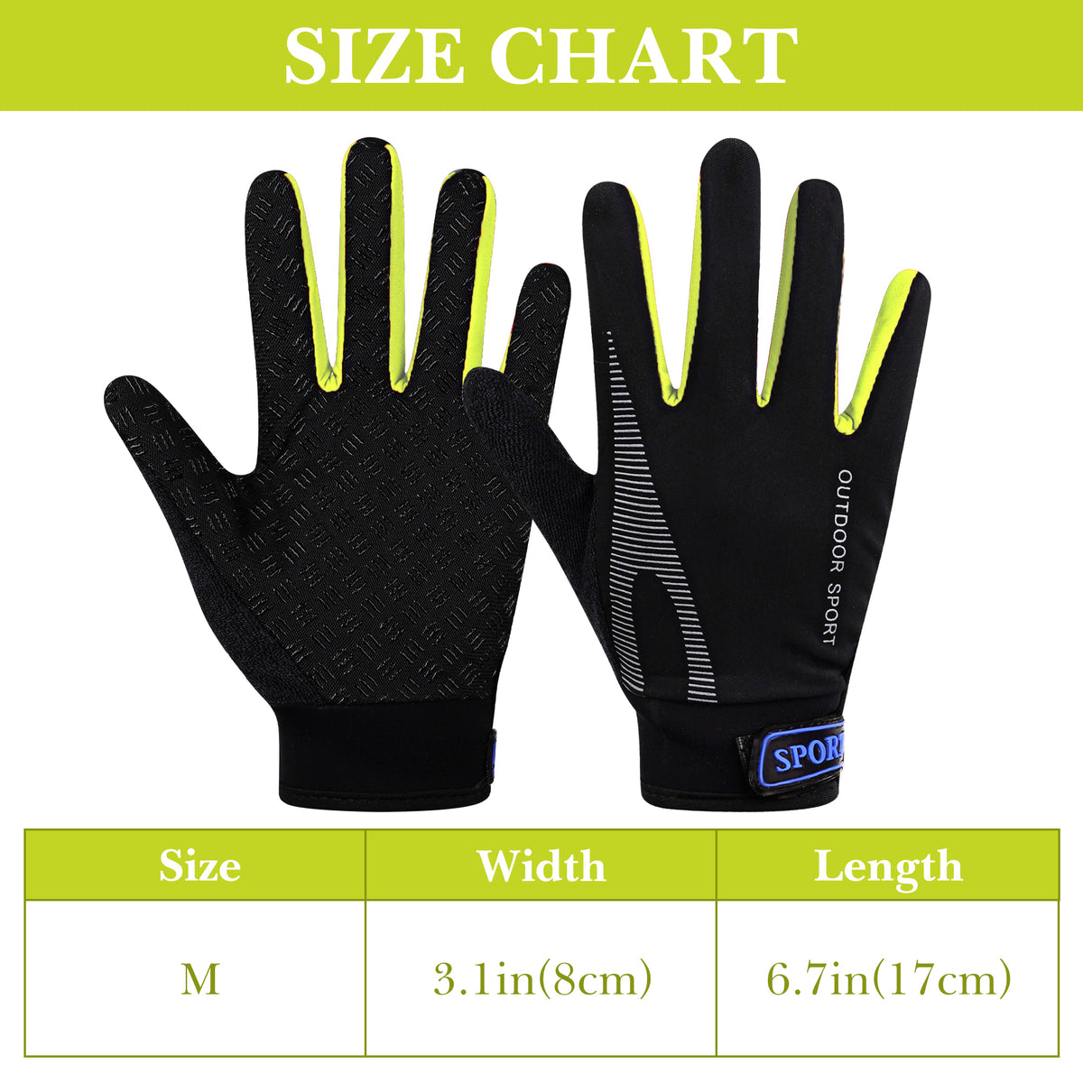 Linkidea Kids Winter Running Gloves, Adjustable Compression Gloves with Anti-Slip Grip Fits Kids Youth, Breathable Soccer Accessories Compatible Touchscreen (Green, M)