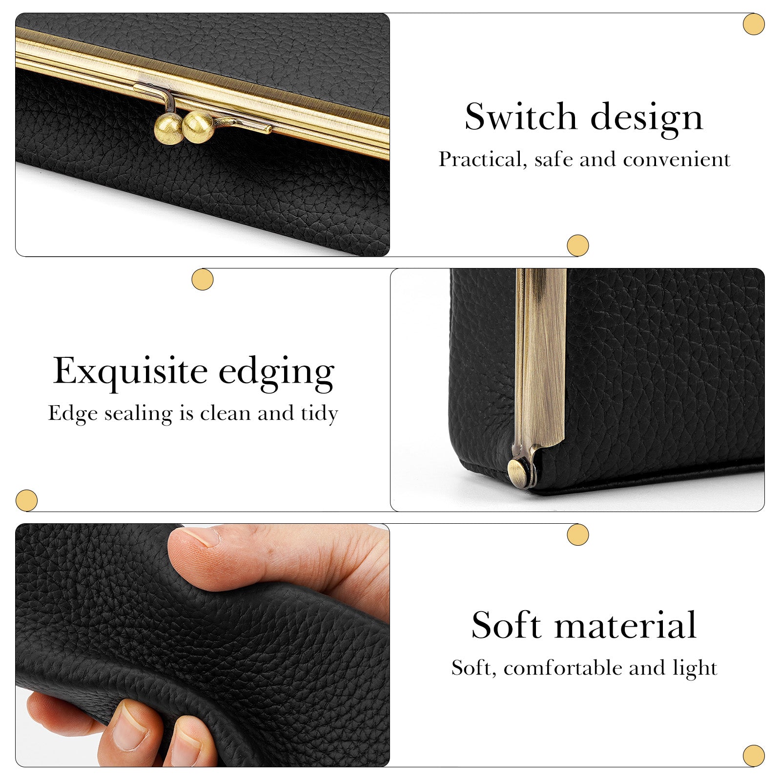 Extra Large Sunglasses Pouch Case, Black Vegan Leather Shades Organizer Soft Bag Compatible with RayBan RB4401D RBS0101S RB8097 RB8089 QUAY Versace VE4395