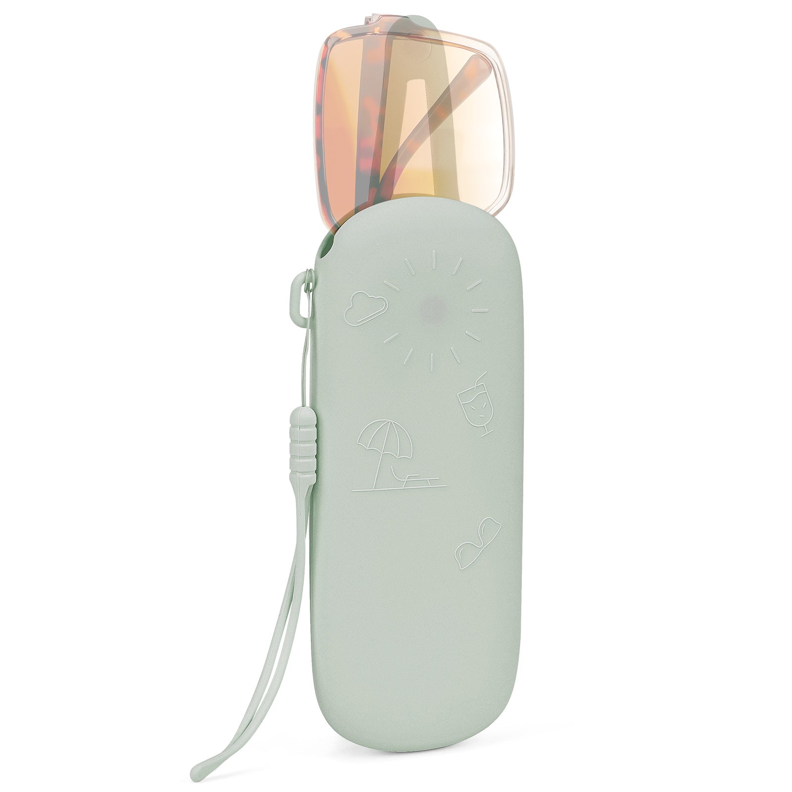 Extra Large Sunglasses Pouch Case, Silicone Oversized Sun Glasses Organizer Soft Bag Compatible with TOM FORD FT0965 FT0992 Gucci GG1105S GG1377S PR 29YS Runway (XXL, Green)