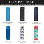 Linkidea Slim Water Bottle Carrier with Strap Compatible with THERMOS FUNTAINER Steel 16oz, Ion8 Sport OneTouch 2.0 500ml, Hard Base Waterbottle Sling Bag Holder Keeps Bottle Upright, Black