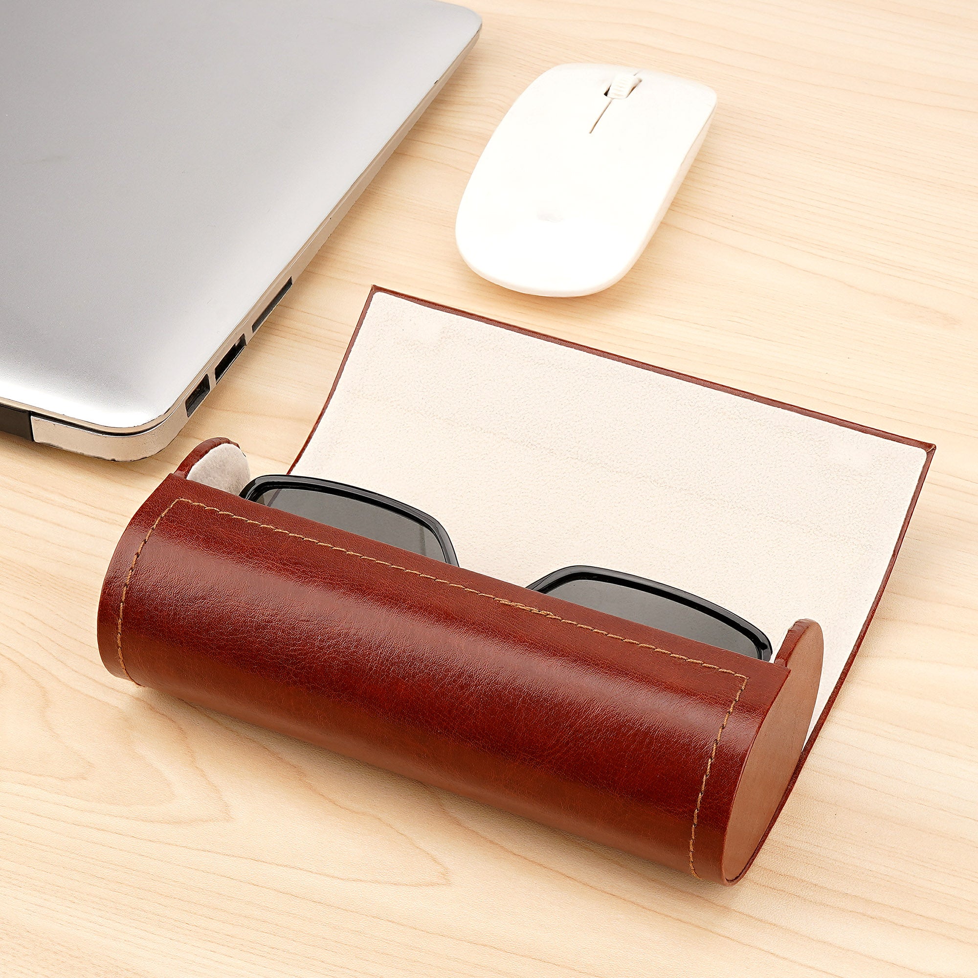 Extra Large Hard Shell Sunglasses Case, Oversized Sun Glasses Storage Organizer Compatible with RayBan RB8097 RB8089 RB4098 Persol PO3352S PO3328S PO3311S (XL / Brown-Red)