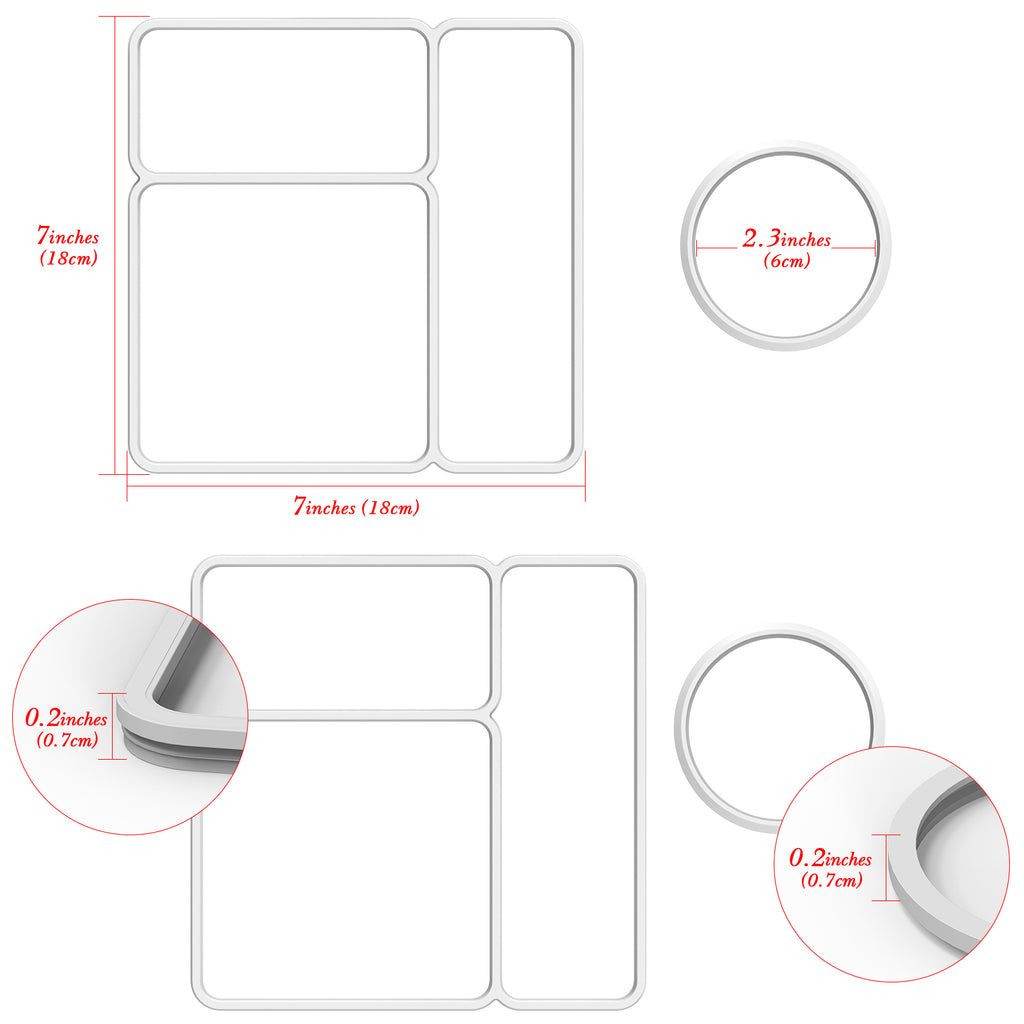 Linkidea 4 Pcs Silicone Seal Replacement, Exact Fit Lid Seal Gasket Compatible with OmieBox, Leakproof Food Safe Parts & Accessories for Bento Box (White)