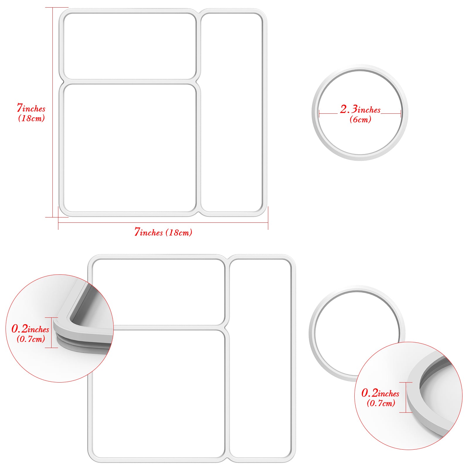 Linkidea 4 Pcs Silicone Seal Replacement, Exact Fit Lid Seal Gasket Compatible with OmieBox, Leakproof Food Safe Parts & Accessories for Bento Box (White)