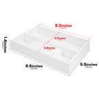 Linkidea Acrylic Razor Holder and Shaving Organizer, Low-Profile Bathroom Countertop & Drawer Tray, Single Razor Stand and 10oz Shaving Cream Slot (White)
