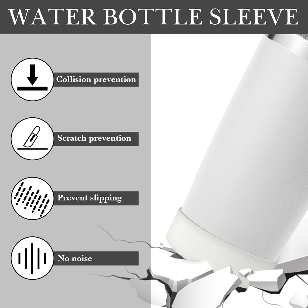 Linkidea 2 Pack Water Bottle Boot Compatible with YETI Tumbler 20oz/30oz, Travel Mug 20oz/30oz, Silicone Anti-Slip Waterbottle Bottom Sleeve Cover Protector (White)