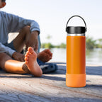Linkidea 2 Pack Water Bottle Boot Compatible with Hydro Flask Wide Mouth 12oz/14oz/16oz/18oz/20oz, Silicone Bottle Bottom Sleeve Bumper Protector (Clementine)