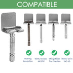 Linkidea 2 Pack Wall Mount Safety Razor Holder for Shower, Self Adhesive Shaver Hook Hanger Stand, Bathroom Wall Mounted Razor Holder Compatible with Vikings, Merkur Double Edge Safety Razor