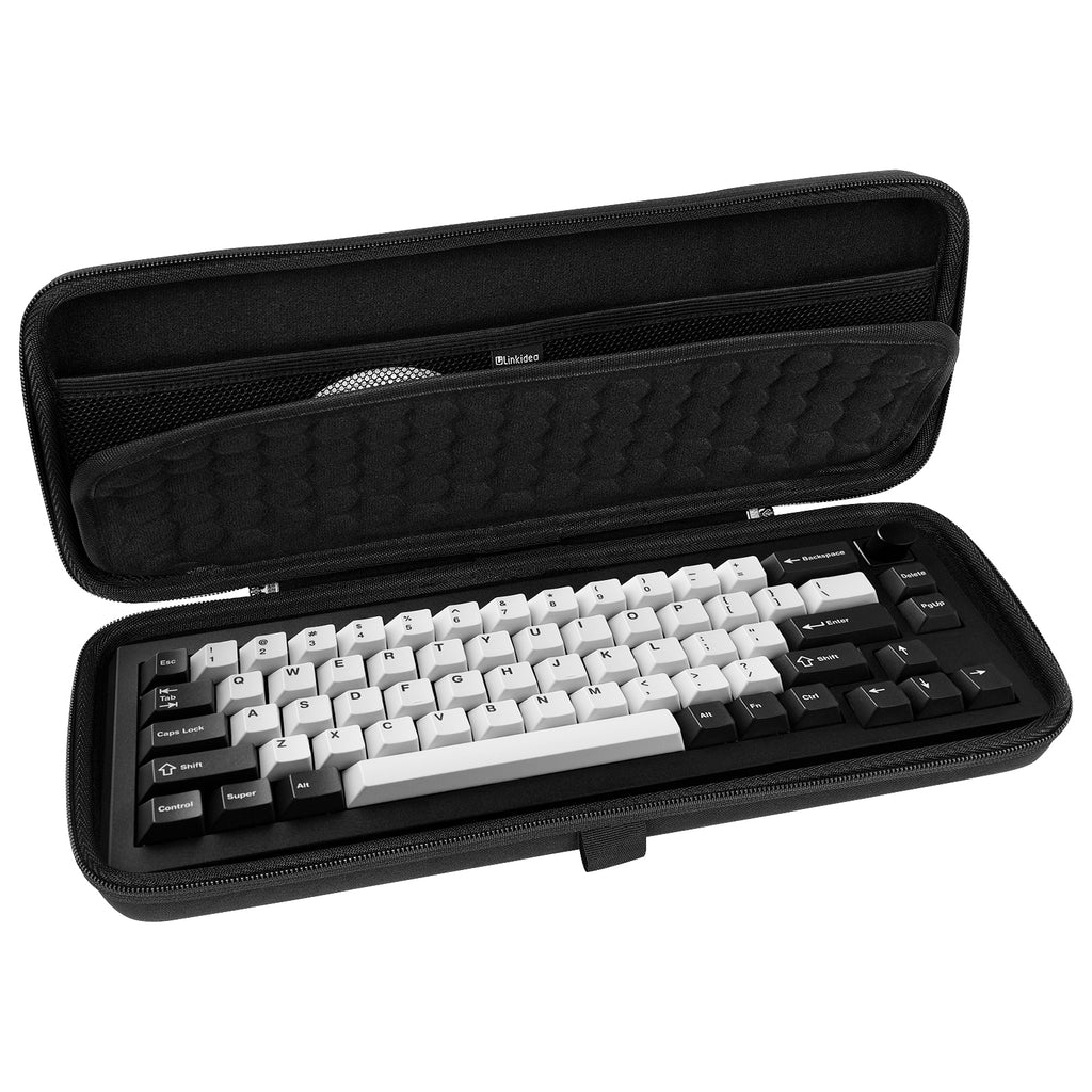 Linkidea Hard Travel Case for Compact 65% Keyboard, Computer 68 Key Wireless/Wired Keyboard Carrying Storage Bag, Compatible with Keychron Q2/V2, Corsair K65 PRO, ASUS ROG Falchion NX 65%