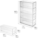 Acrylic Sunglasses Organizer for Extra Large Sunglasses, Glasses Holder Sunglass Display Stand with 4 Drawers, Sun Glasses Storage Compatible with Gucci GG0876S GG0875S GG1020S