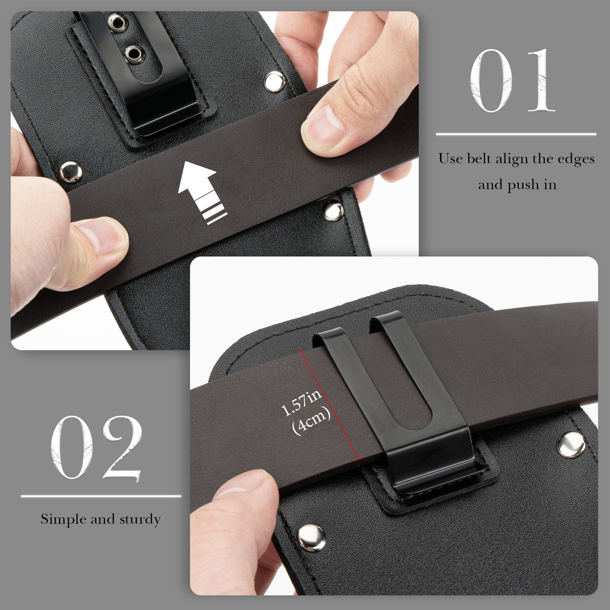 Linkidea Gardening Scissors Pouch, Vegan Leather Protective Sheath Cover, Hanging Holster for Garden Pruner & Trimmer (Black)