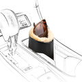 Extra Large Sunglasses Stand Compatible with 3.5 Inch Car Cup Holder, Plush Lined Vegan Leather Eyewear Storage, Scratch Protection (Black)