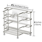 Linkidea 2 Pack Toothbrush Holders Wall Mounted, 3 Slots Bathroom Shower Organizer Stand, Stainless Steel Ventilated Countertop Rack for Toothpaste (Brushed Nickel)