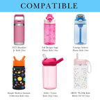 Linkidea Clear Water Bottle Carrier with Strap Compatible with Contigo 14oz, Zak Designs, YETI Rambler Jr. 12oz Kids Bottles, Transparent Waterbottle Sling Bag Holder, Shoulder Strap, Blue